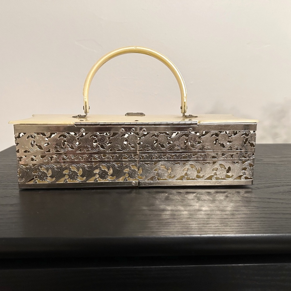 Pamart New York Vintage silver lucite purse